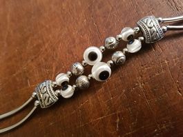 Armband Auge gegen den bösen Blick silberf. , weiss schwarz