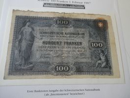 Schweiz 1907, 100 Franken  - Faksimilie/Nachdruck