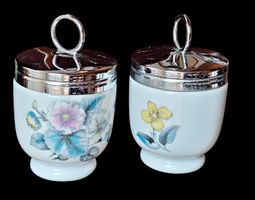 Coppia Cuociuova Royal Worcester Porcelain Egg Coddlers.
