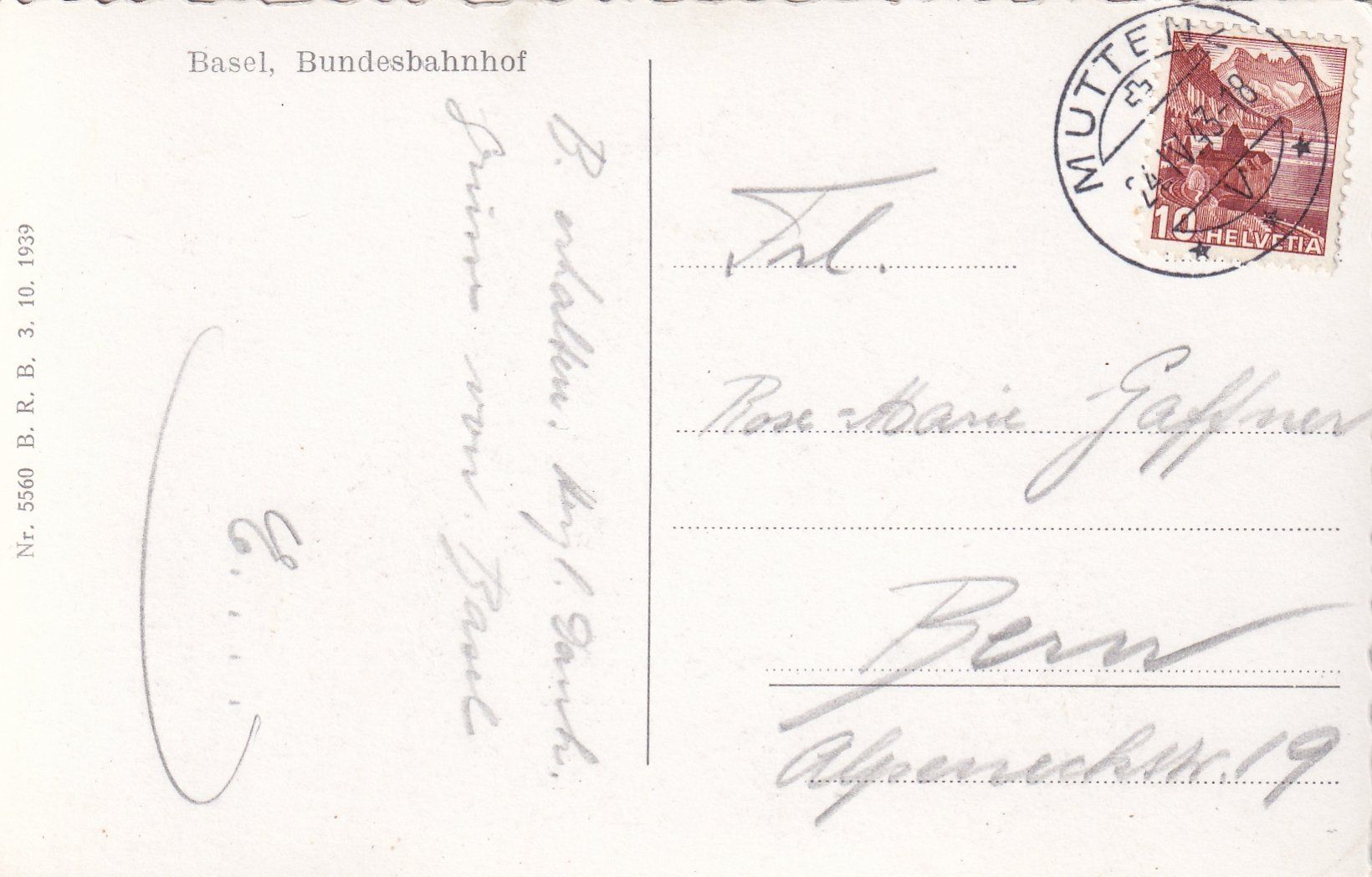 Cartoline postali: Basel - Bundesbahnhof  /mp – Usato da Hombrechtikon venduto da Rudolf07 1