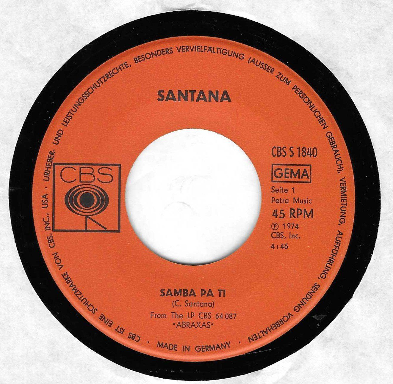 Dischi in vinile: SANTANA  -  SAMBA PA TI  +  SE A CABO – Usato da Bex venduto da Giorgiob 2