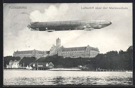 Flensburg, Zeppelin-Luftschiff über der
