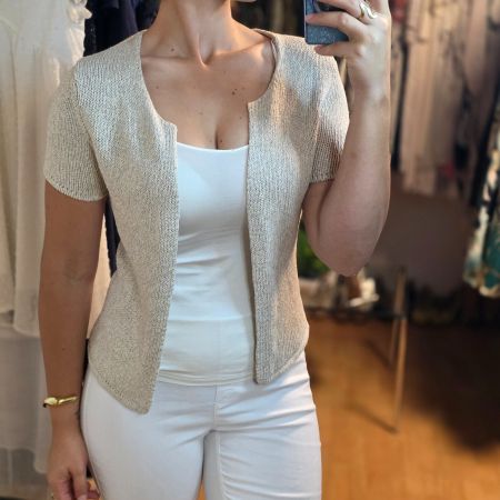 LALTRAMODA Strickjacke Seide Leinen Baumwolle Gr. S Elegant