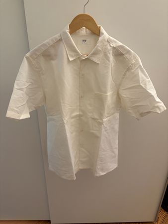 Uniqlo Leinenhemd Kurzarm Weiss Gr. M