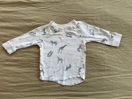 H&M Baby-Shirt, Gr. 74, Langarm, Tierprint