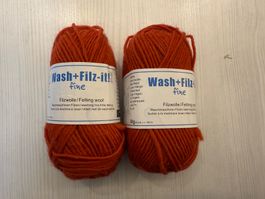 Schachenmayr Wash + Filz-it fine, Nr. 00105 orange , NEU!