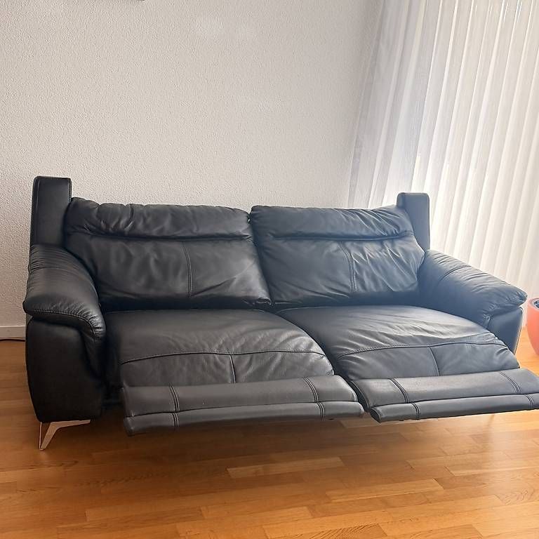 Sofas: Echtleder Sofagarnitur schwarz – Gebraucht aus Menziken von afr_75mt 1