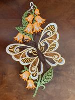 FENSTERBILD   PLAUENER  STICKEREI  SCHMETTERLING  NEU