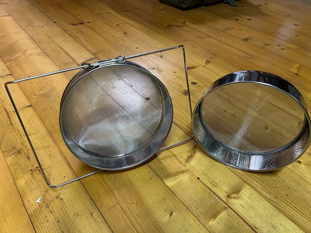 Sieb Ständer Mit Beutel - Edelstahl Gestell Mit Nylon Netz Für Küche