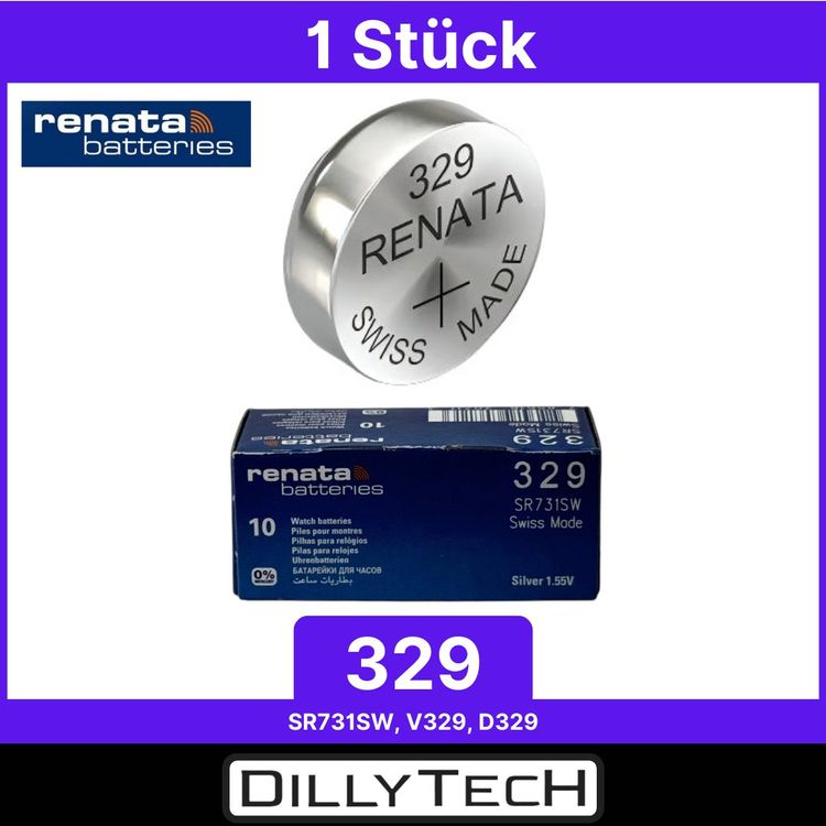 Caricatori & Batterie: Renata 329 Box, SR731SW Knopfzellenbatterie - 1 Stk. – Nuovo e nell'imballaggio originale da Erlenbach ZH venduto da DillyTecH