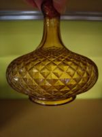 Bouteille en verre ambré texturé Vintage 16cm Made in Italy