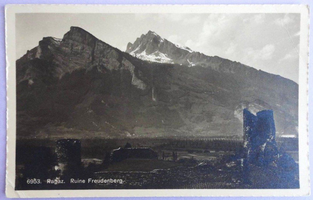 Ansichtskarten: Ragaz, Ruine Freudenberg – Defekt aus Fétigny von Billy2miny