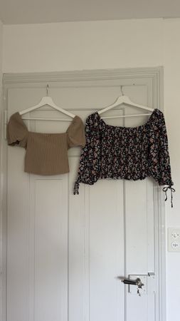 2 Damen Oberteile gerippt und Blumenmuster Grösse S