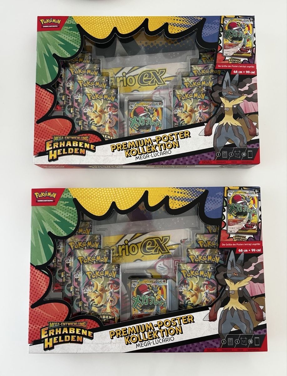 Pokémon Sammelbilder & Trading cards: 2x Pokemon Premium Poster Kollektion Mega-Lucario  – Neu und originalverpackt aus Windisch von andrej_tcg