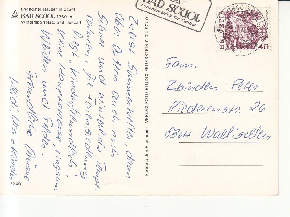 Cartoline postali: Scuol 1981 – Usato da Bürglen TG venduto da StampGraf 1