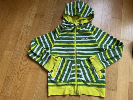 Jack Wolfskin Fleece Jacke Gr. 128, gestreift, grün gelb