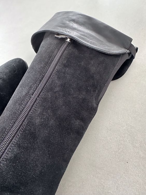 Elegante schwarze Wildleder Stiefel Gr. 37,5 5