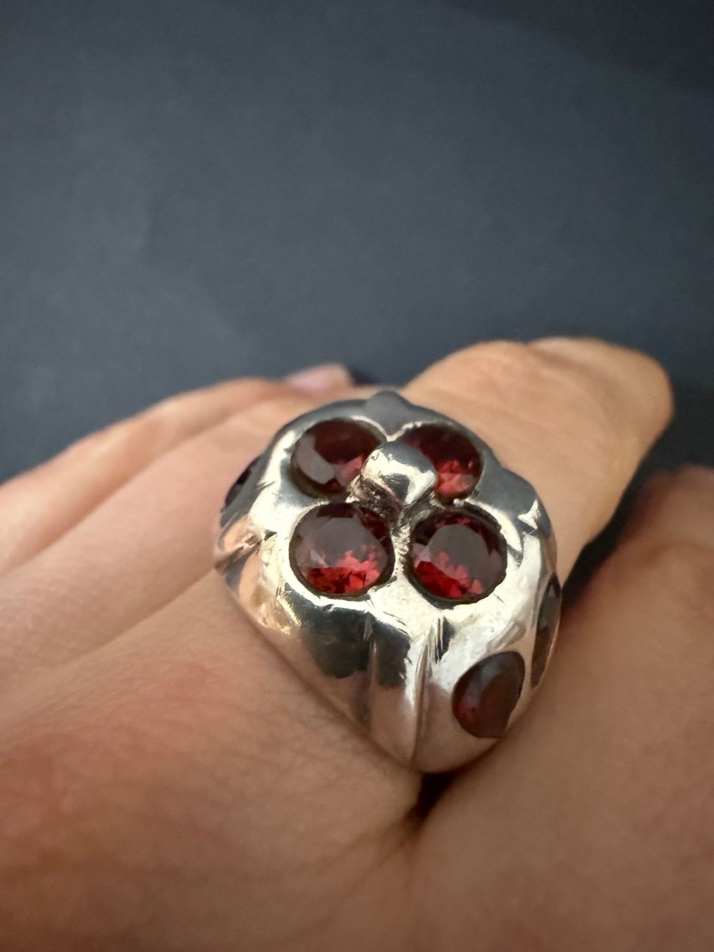 Anelli: Silber Ring mit Granat 925 – Usato da Spiegel b. Bern venduto da Rogger72 2
