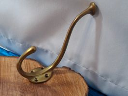 1 schöner antiker Kleider Haken, Messing (LOT3456#AEW0)