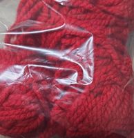 Wolle Reste Konvolut rot grob Textil zirka 300gr
