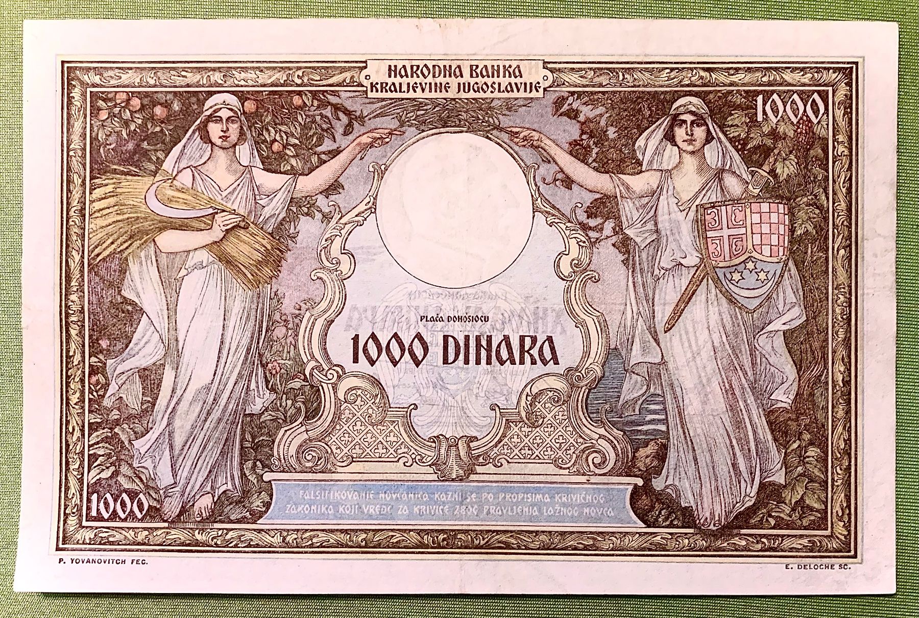 Banconote: 1000 Dinar Serbien 1931!!! – Usato da Oberentfelden venduto da NunoLouro 1