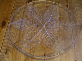 Kosta Boda Glas Platte,Teller"Göran Wärff",∅ 34 cm, 70er J.