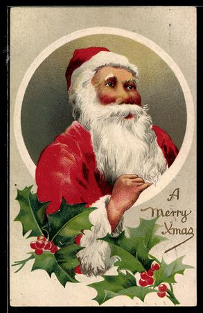 Der Weihnachtsmann im roten Kostüm mit 