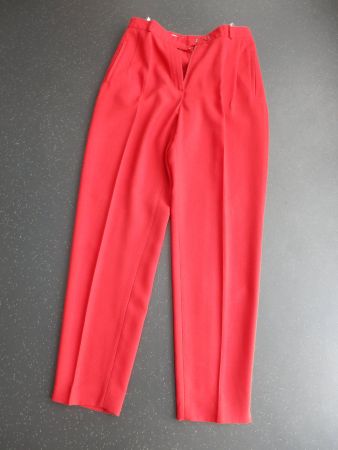 Hose: Gerry Weber Damenhose 40 rot Schurwolle Polyester/Visc
