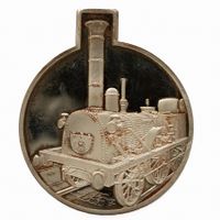 Versilberte Medaille Adler 1835 erste Eisenbahn in DE