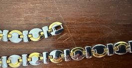 Armband, Stahl/Gold, Vintage, Schweiz