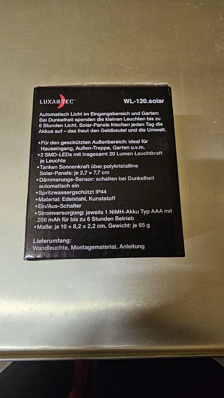 Lampade: Solar LED Wandleuchte – Nuovo (secondo la descrizione) da Oberriet SG venduto da stoopdario 1