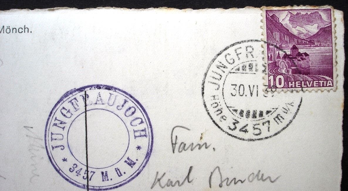 Cartoline postali: GRINDELWALD Jungfraubahn Der Mönch – Usato da Jona venduto da philajona 1