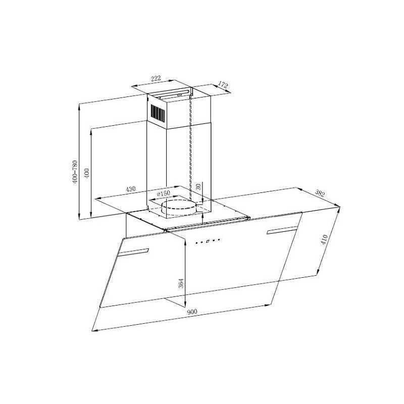 Dampfabzug: 840 Dunstabzugshaube weiss 90 cm Umluft – Neu und originalverpackt aus Wallenwil von toesstalvertrieb 6