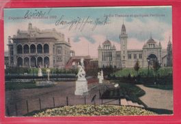 EXPO DE BRUXELLES 1910, JARDIN FRANCAIS ET QUELQUES PAVILLON