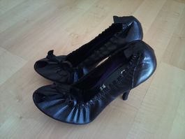 🤩LEDER-PUMPS-SCHUHE SCHWARZ - NEU