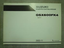 Ersatzteil -Katalog Suzuki GSX600 FK4   Jg.2003-11