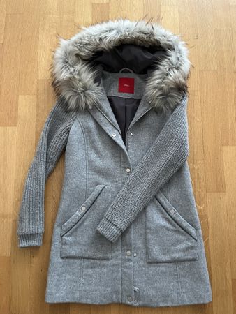 s. Oliver Winter-Wollmantel mit Kapuze