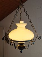 Hängelampe Petroleumstil - Opalglas Metall - Vintage