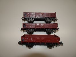 3x Roco DB  Hochbordwagen O   H0 DC