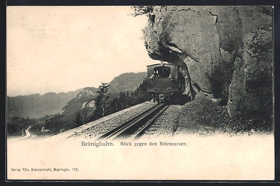 Cartoline postali: Brünigbahn, Blick gegen den Brienzersee – Usato da Berlin venduto da bartko-reher