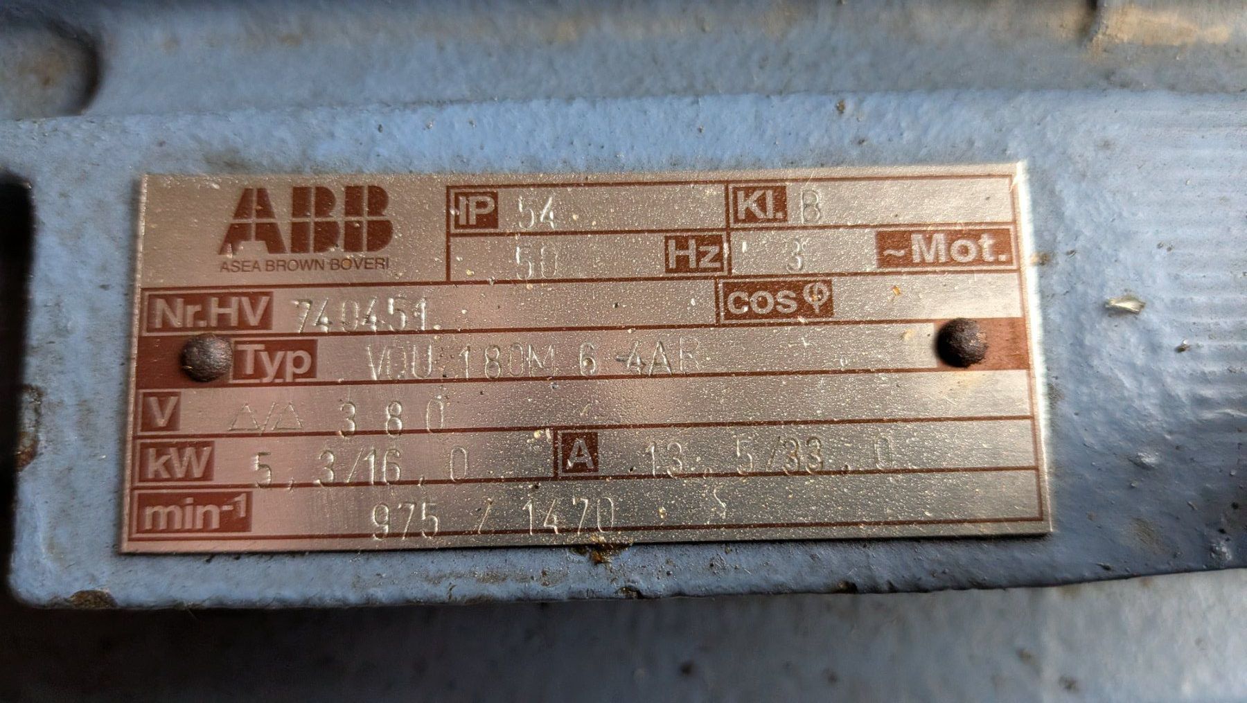 ABB  Motori: Elektromotor mit Keilriemen Pully – Usato da Lanzenhäusern venduto da Original75 1