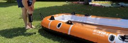 Schlauchboot, Aareboot orange/weiss 265x140cm wie neu