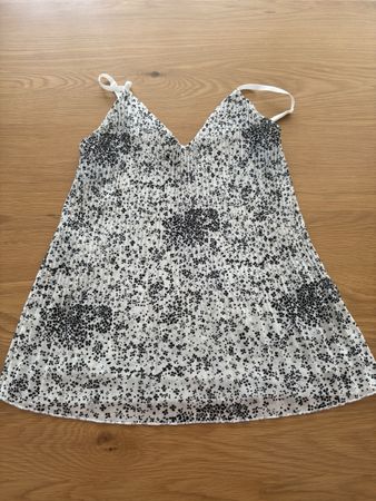 Top donna fantasia floreale bianco nero taglia unica