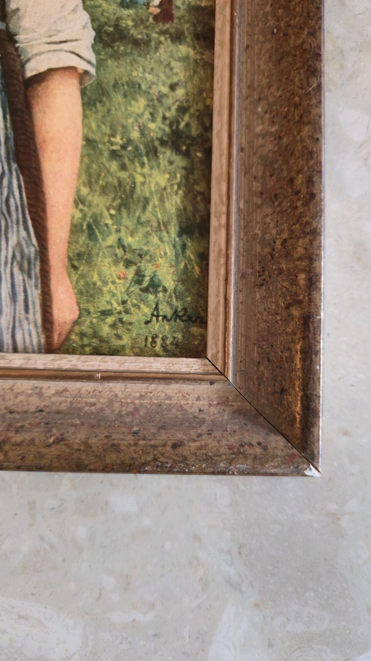 Ancore: Albert Anker: "Das Erdbeerenmädchen" – Gerahmter Kunstdruck – Usato da Löhningen venduto da Sanmyk 3