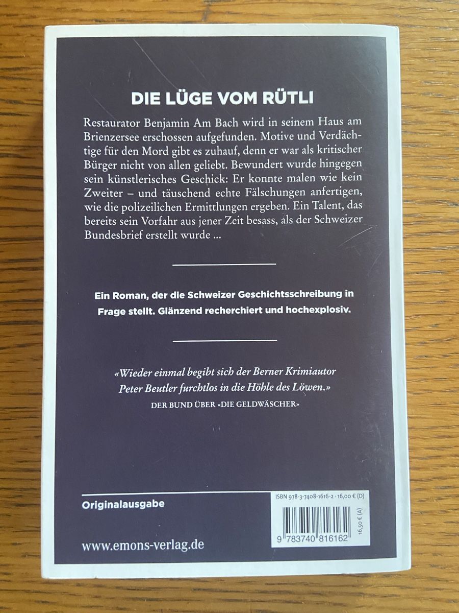 Bücher: Der Bundesbrief - Krimi von Peter Beutler – Gebraucht aus Rüthi (Rheintal) von karin128 1