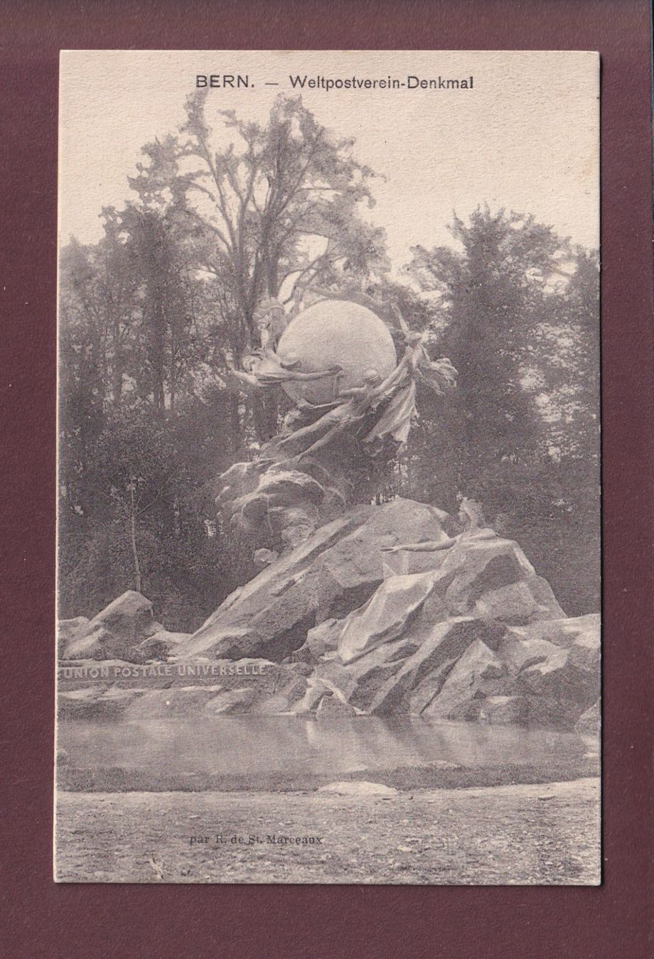 Cartoline postali: BERN - Weltpostverein-Denkmal - 1909 – Usato da Pully venduto da nicecards