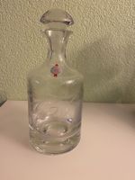 Kristallglas Flasche von J. Imfeld Aesch mit Kirschen