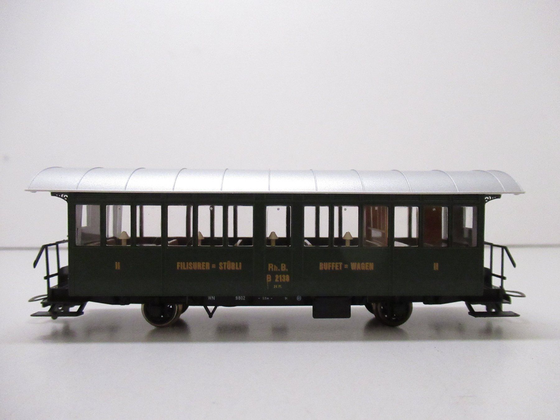 Bemo Modellini di ferrovie: Bemo 3232 148 Historischer Buffetwagen Rhätische Bahn DC H0m – Usato da Basel venduto da mhmarken 1