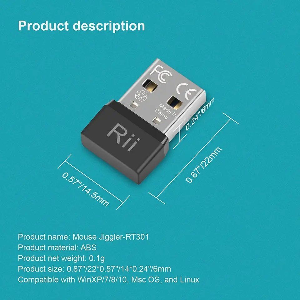 Mouse: Rii RT301 USB Mouse Jiggler / Mover / Maus Simulator – Nuovo e nell'imballaggio originale da Romanshorn venduto da pfimex 3