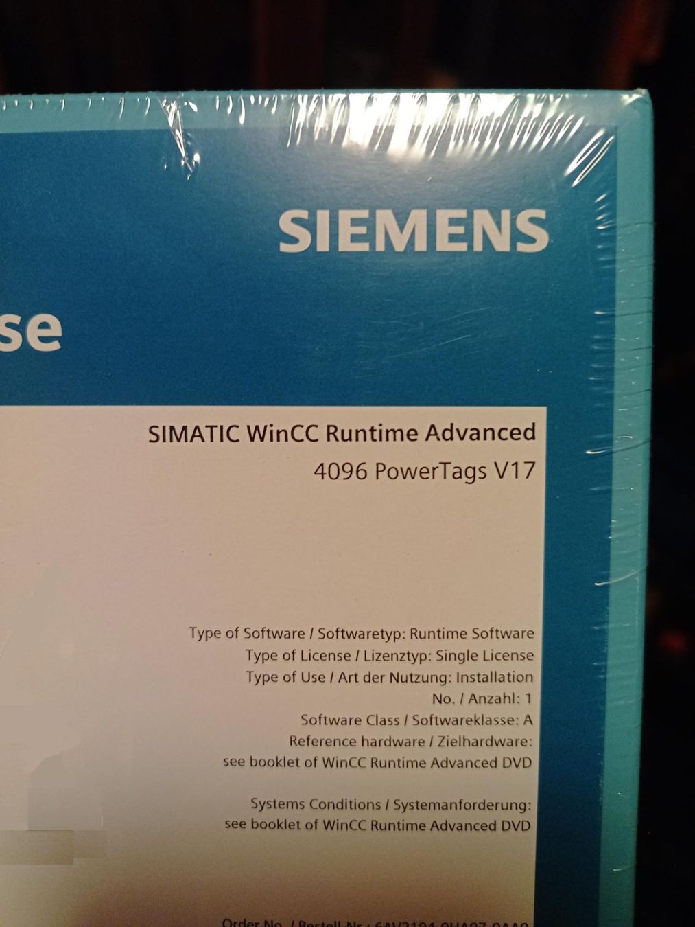 PCs: Siemens WinCC Advanced PC Runtime V17 4096 Powertags – Neuf avec emballage d'origine à Braunau par 357 1